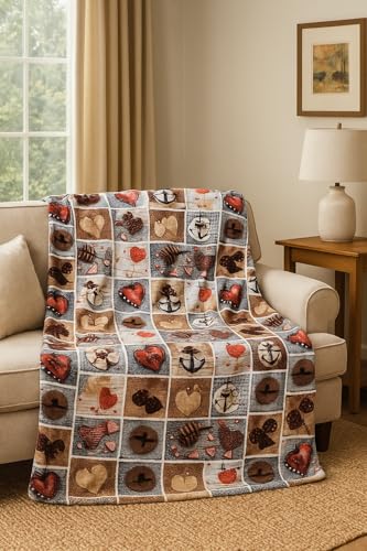 GX GARGIX Plaid Caldo in Pile, Coperta Morbida per Divano, Singolo, Matrimoniale, Microfibra Diverse Fantasie (Matrimoniale 160x200Cm, D3D-6)