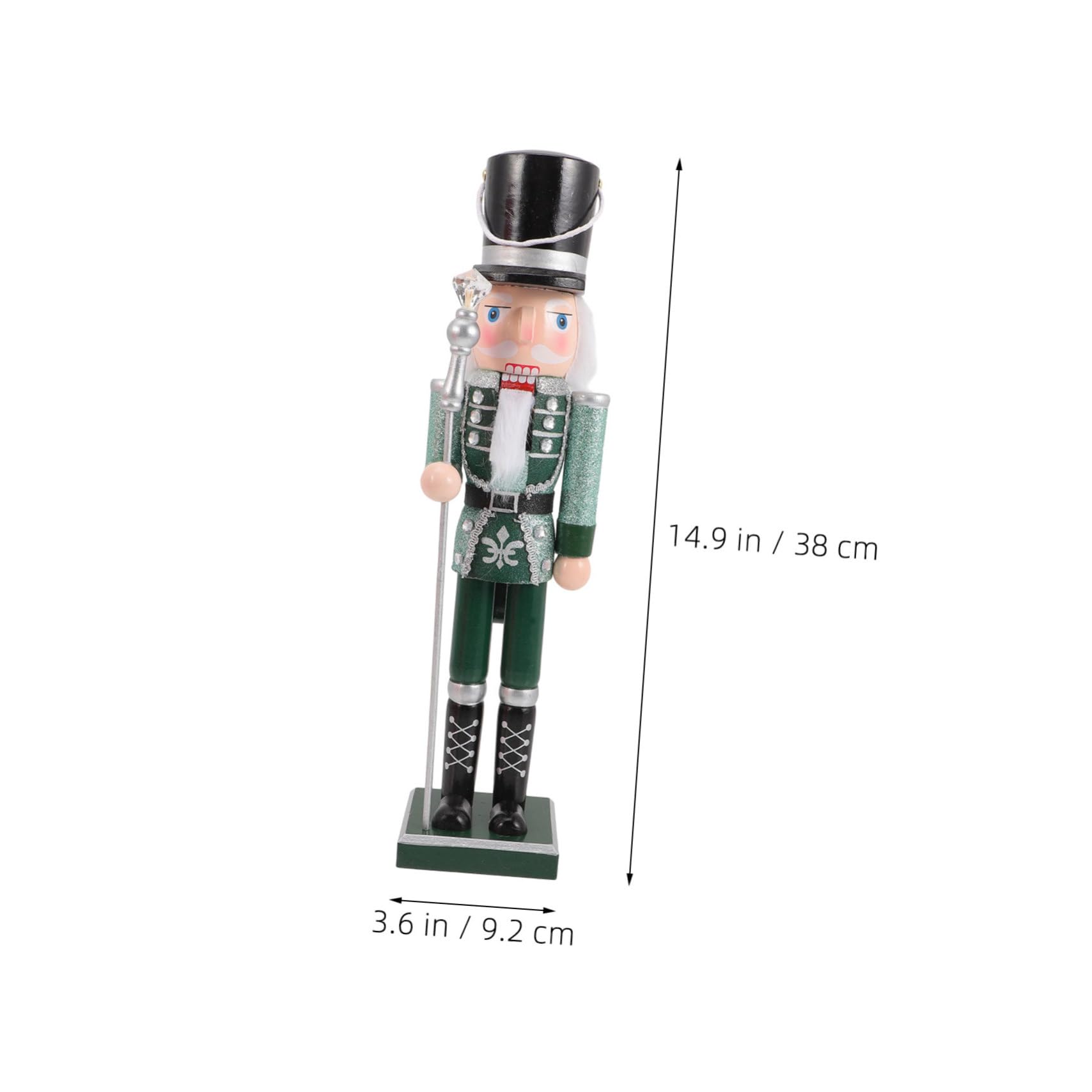 Grüne Handbemalte Holz nussknacker Soldat Figur Stabile Weihnachtsdekoration für Tisch und Festliche Feiern Traditionelle Holzsoldaten Ornamente