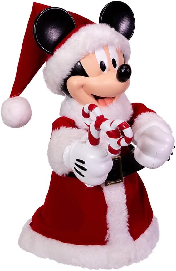 Kurt Adler 10-Inch Mickey Mouse Treetop/Tablepiece with Bendable Arms, Red, 10-inches