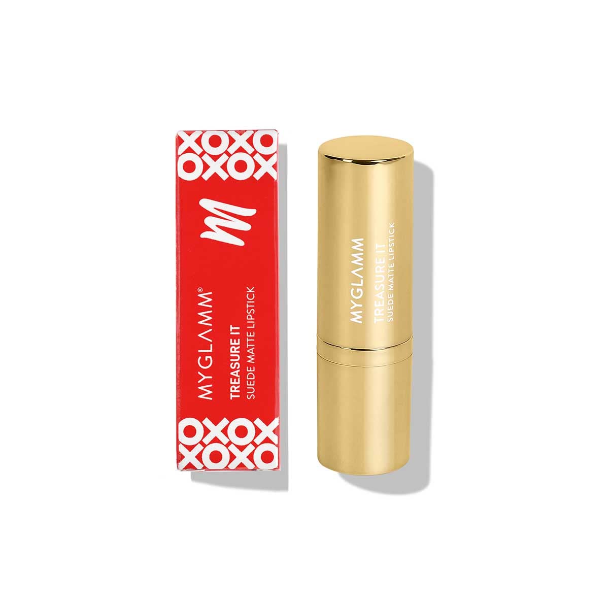 MyGlamm Treasure It Suede Matte Lipstick â€“ Love Amore, 4 gm | Long lasting Matte Lipstick | With Vitamin E And Cocoa Seed Butter | Non-drying | Cruelty-Free & Vegan