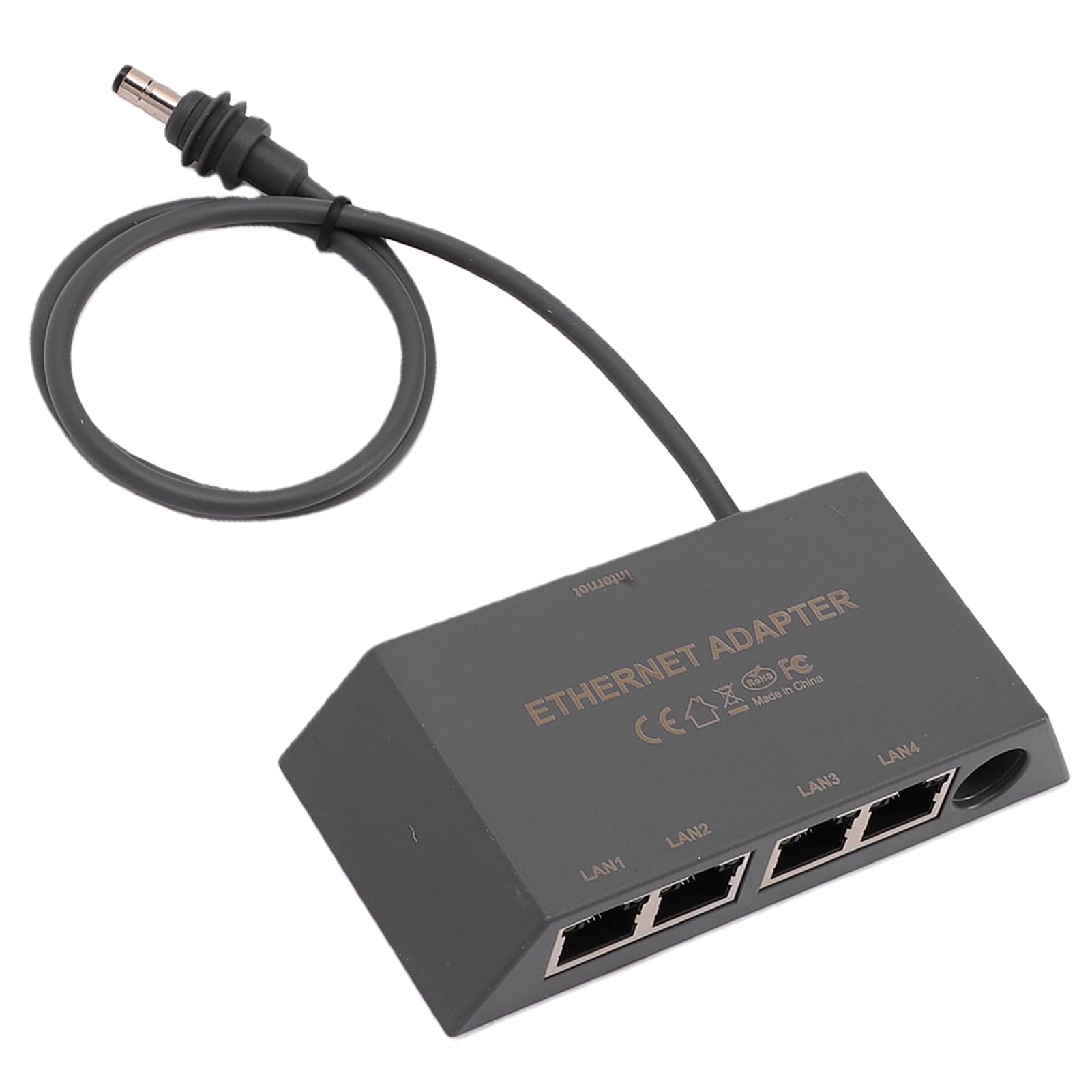 Cocoarm Adapter Gigabit Ethernet, 4-portowy Adapter Ethernet ABS z Kablem 0,5 M, Stabilna sieć Przewodowa Typu Plug and Play dla Routera RV Mini Gen 3 do Użytku w Domu, w Biurze, w Podróży
