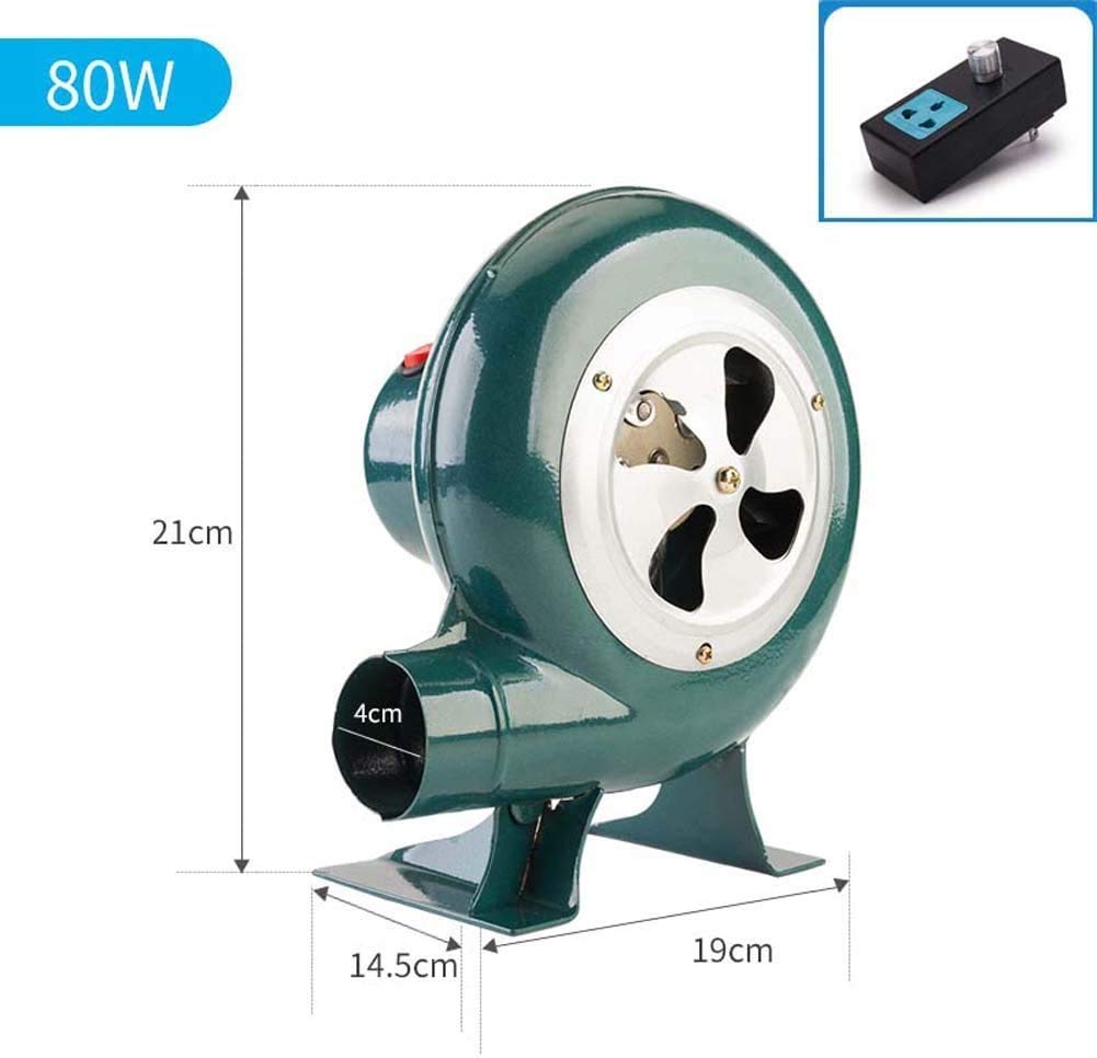 Ventilador centrífugo con control de velocidad para chimenea de barbacoa, motor de cobre silencioso, base antivibración, construcción de metal duradero