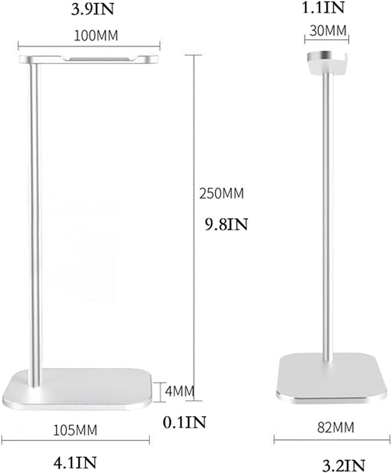 Supporto per Cuffie Supporto For Cuffie In Lega Di Alluminio For Montato Sulla Testa For Da Tavolo Porta(Black)
