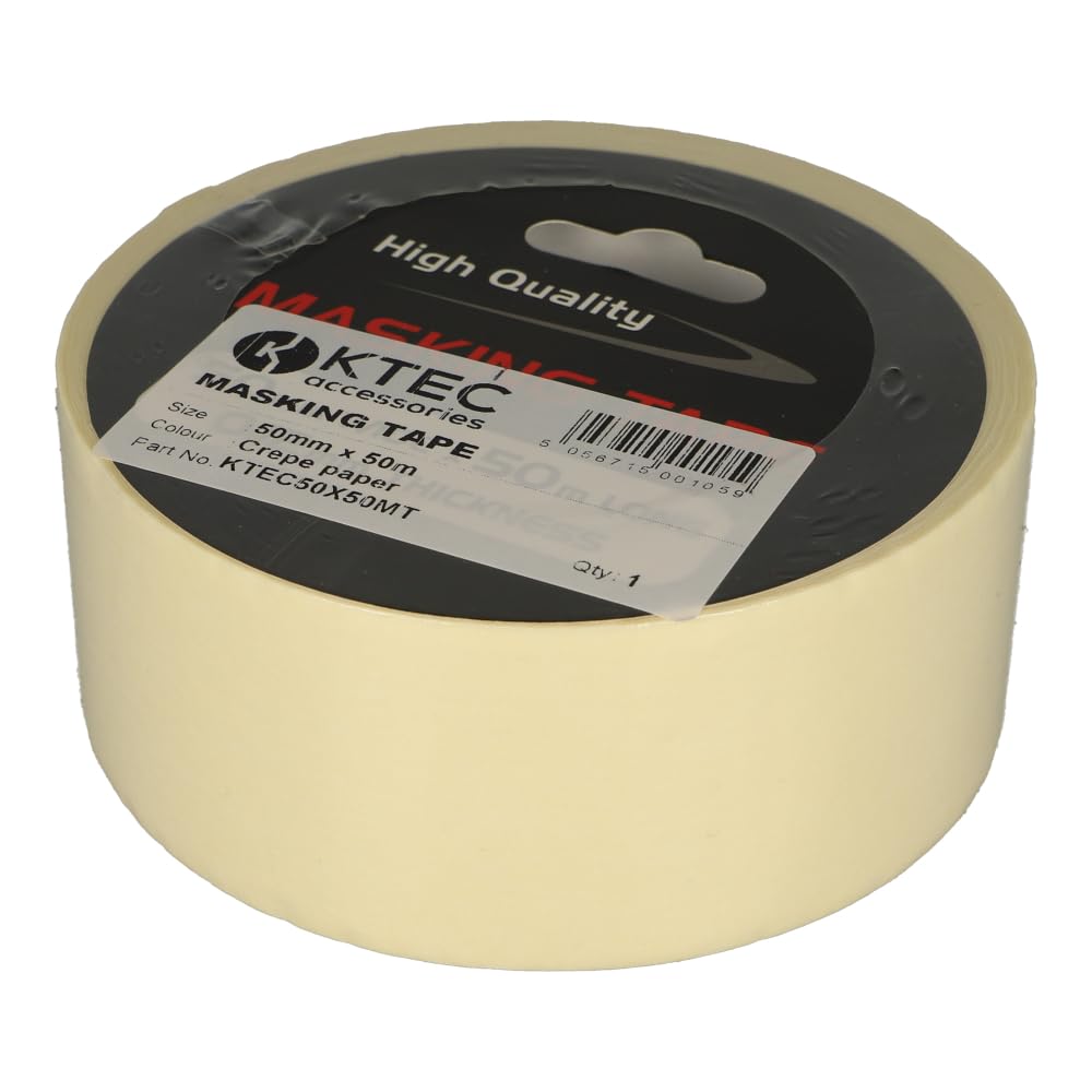 KTEC50X50MT | KTEC MASKING TAPE 50MM X 50M (GENERAL PURPOSE), CREPE PAPER 0.12MM THICKNESS