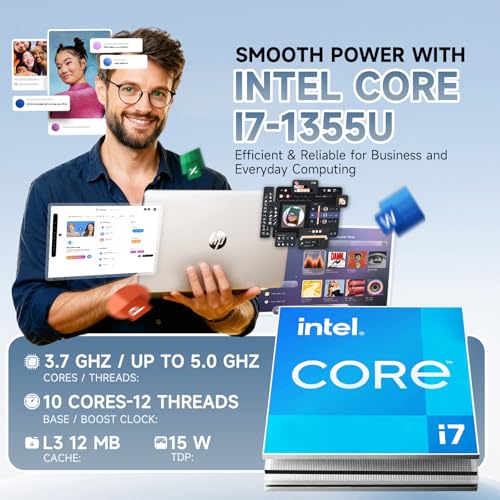 Image of HP 15.6 Touchscreen Laptop Computer for Business - 15.6 inch FHD IPS Touchscreen • Intel 10-Core i7 1355U • Intel Iris Xe Graphics • Windows 11 Pro • Copilot+ PC • Wi-Fi 6 • Bluetooth • 16GB RAM + 1TB SSD