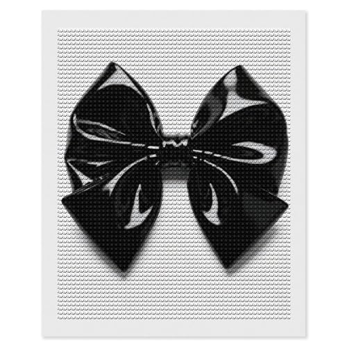 Kit de peinture diamant 5D nœud noir pour décoration murale d'intérieur 40x30