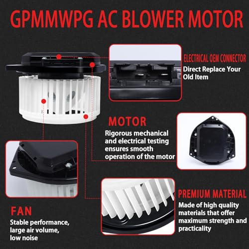 Image of 700193 HVAC Heater Blower Motor Fan Front Replacement Compatible with Infiniti EX35 2008-2012 /FX35 2003-2012, for Nissan 350Z 2003-2009, for Altima 2007-2023, Replaces# PM9316, 27225AM611