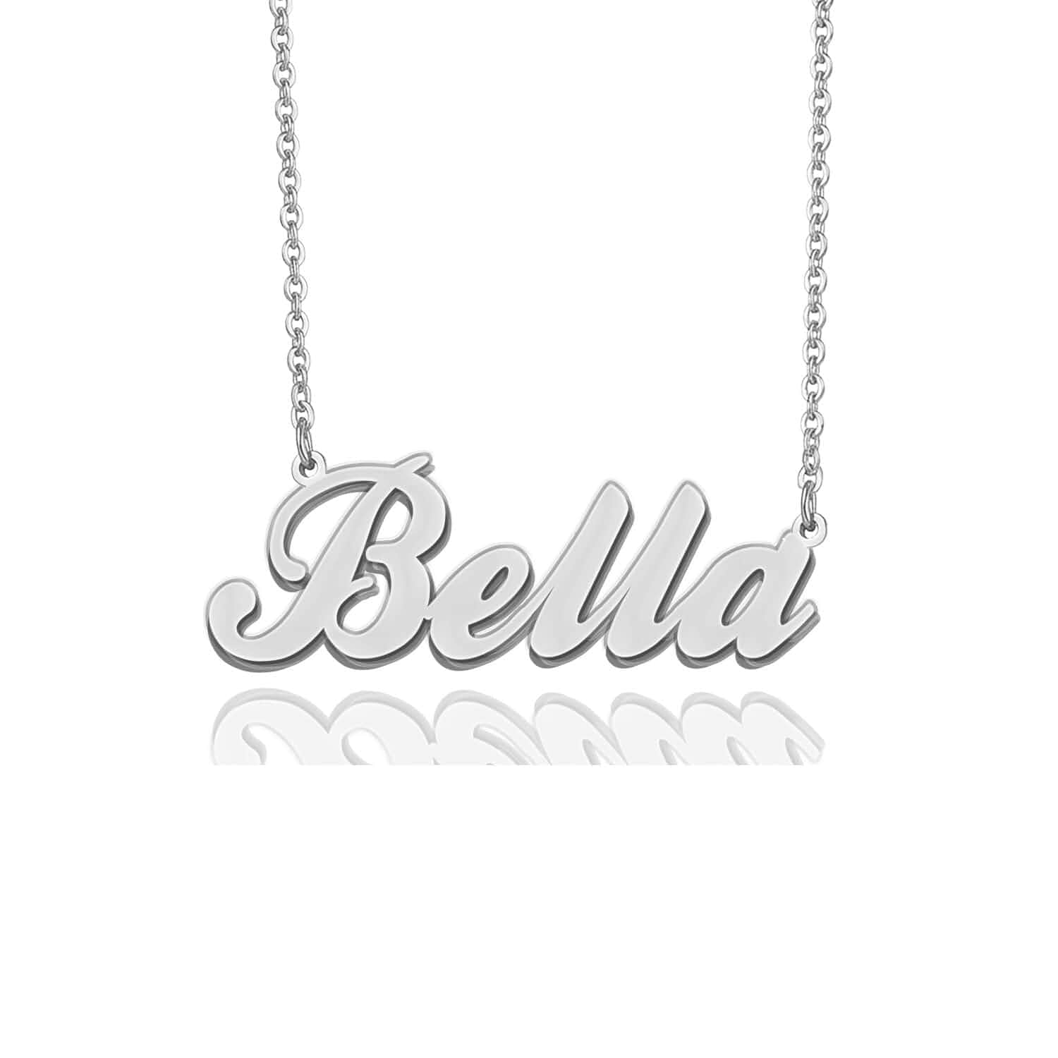 HUAN XUN Custom Name Necklace for Women Customized Stainless Steel Jewelry Custom Gold Plated Nameplate Pendant,Dainty Silver Initial Necklaces,Personalized Gift for Mother Christmas,Adjustable Chain