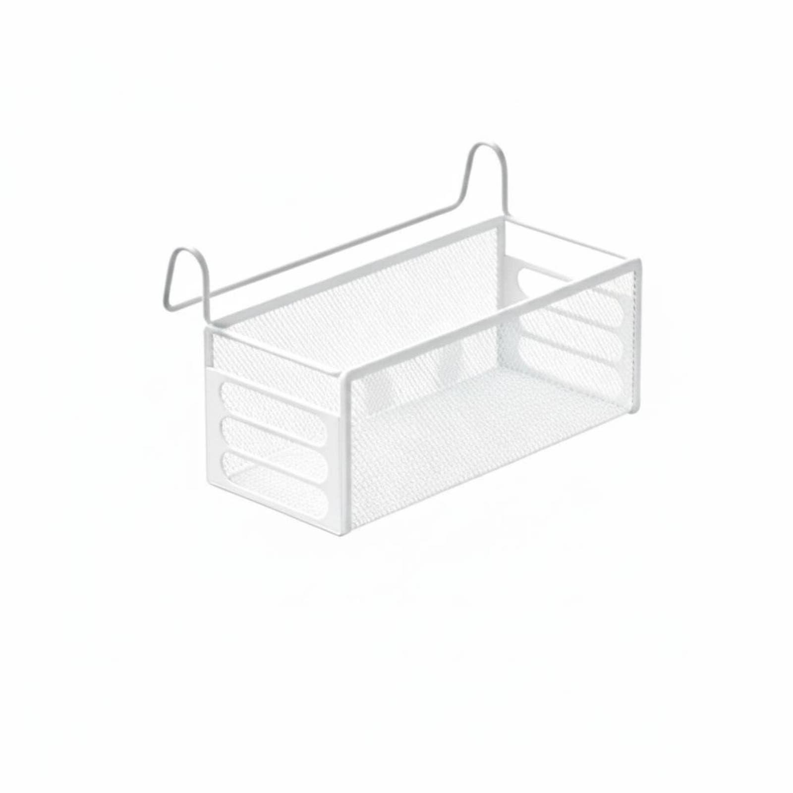 No Drill Installation Bed Organizer Basket Easy to Install Hanging Bedside Organizer Space Saving Hanging Storage Carrier Compact Size for Students, Dorm Room, White, S | Home & Garden-picture-34