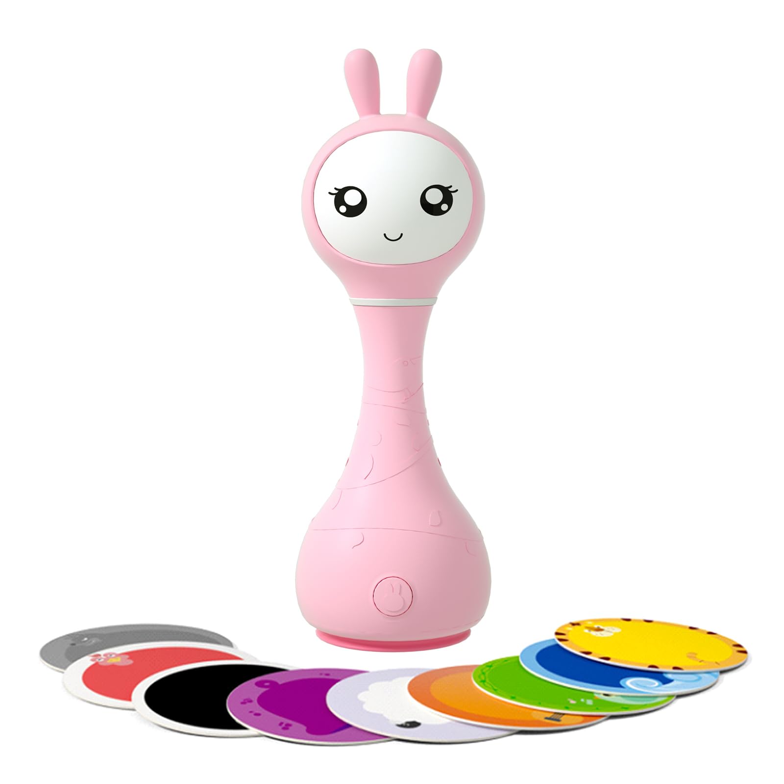 alilo Sonajero Musical para Bebés 0-12 Meses, Juguete con Luz, 66 Sonidos, 15 Canciones, 13 Cuentos, 5 Canciones de Cuna, Ruido Blanco, Reconocimiento de Colores, Regalo Recién Nacido