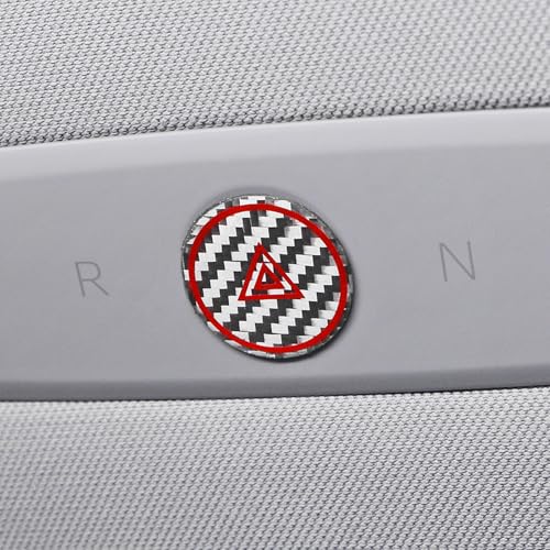Image of BETTERHUMZ Car Interior Carbon Fiber Sticker Compatible with Tesla Model 3 Highland 2024 2026 Model Y Juniper 2025 Roof Warning Button Trim Reading Light Cover Accessories (Silver)