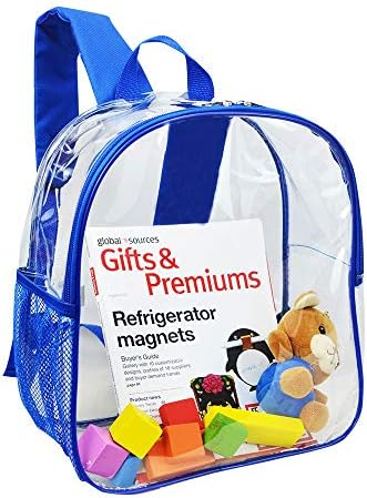 Heavy Duty Clear Mini Backpack Stadium Approved Cold-Resistant Transparent Backpack for Concert, Security Travel &Stadium(Blue)