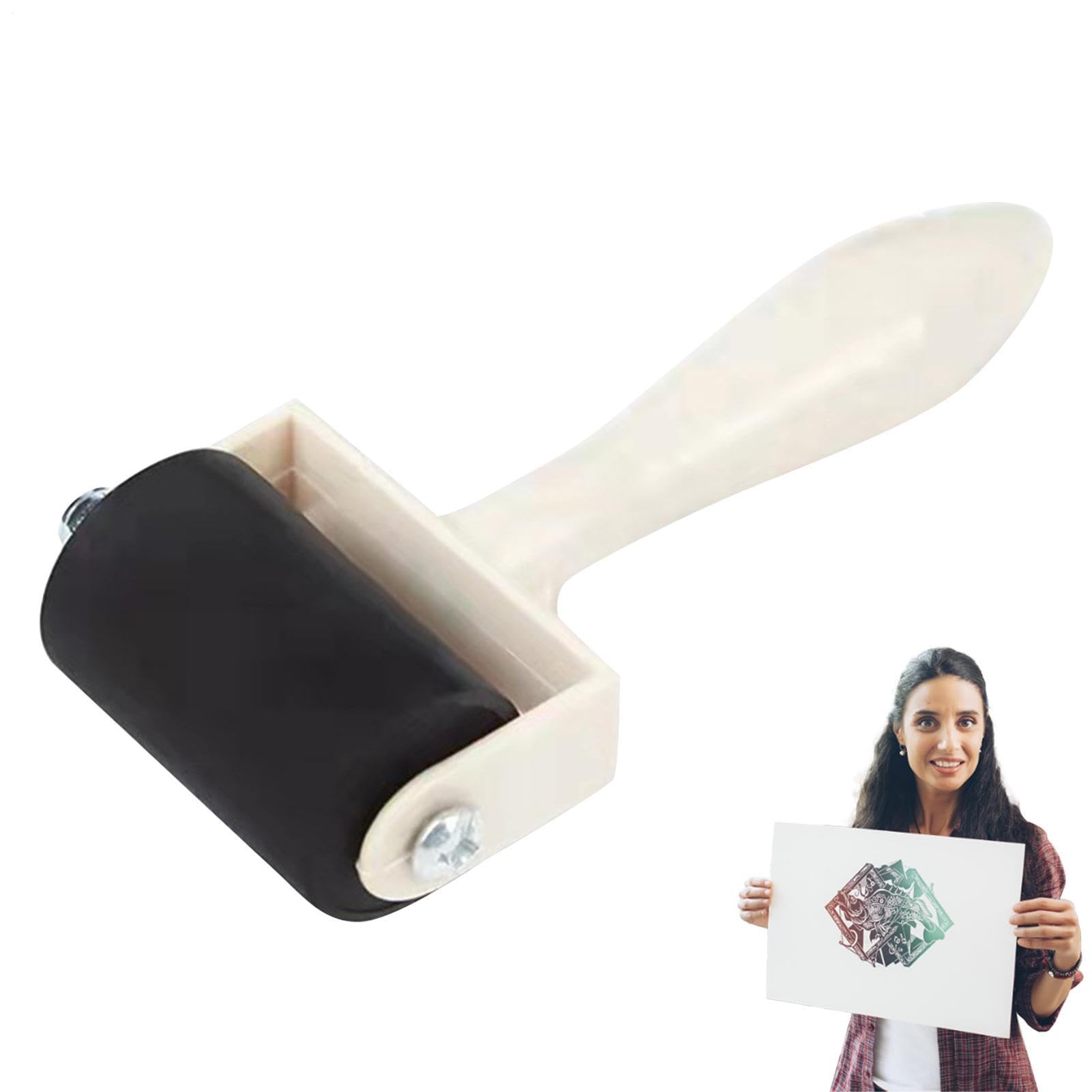 Rouleau Colle - Rouleau Papier Peint Manche Bois | Pinceau et Applicateur d'encre pour Scrapbooking, Impression, Papier et Création