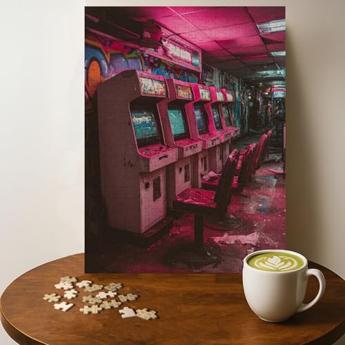 Abandoned Game Room Hobby Jigsaw Puzzle - 500 Pieces Wooden Puzzle for Adults, Wall Art Gift, Finished Size: 20 x 15 Inch