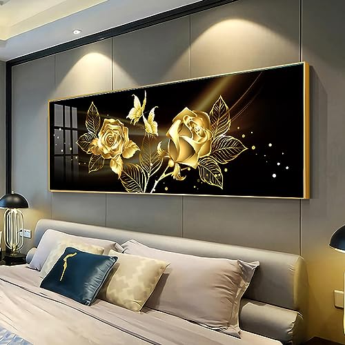 Peinture Fleur KEBIA Toile Art Prints Idéal pour Habiller les Grands Murs Vides 60x180cm