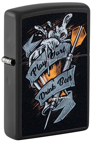 Image of Zippo Darts Design Black Matte,Windproof Pocket Lighter, Refillable, (BIS Certified)