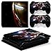 FENGLING Cool Iron Man conçoit des Autocollants de Peau pour la Console Ps4 Pro + 2 contrôleurs de pièces