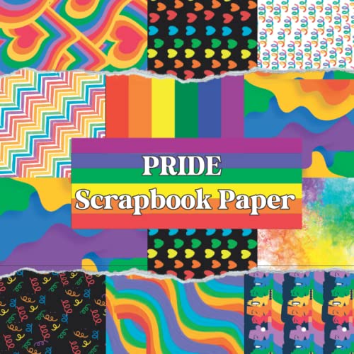 Double-sided rainbow scrapbook paper in square format