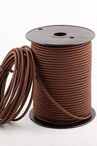 10m 3 Core Round Vintage Italian Style Braided Electrical 6mm Cable with Earth Wire, Antique Rope Woven Silk Lighting Flexible Fabric 0.75mm Cord, DIY Pendant Light, VDE Certification