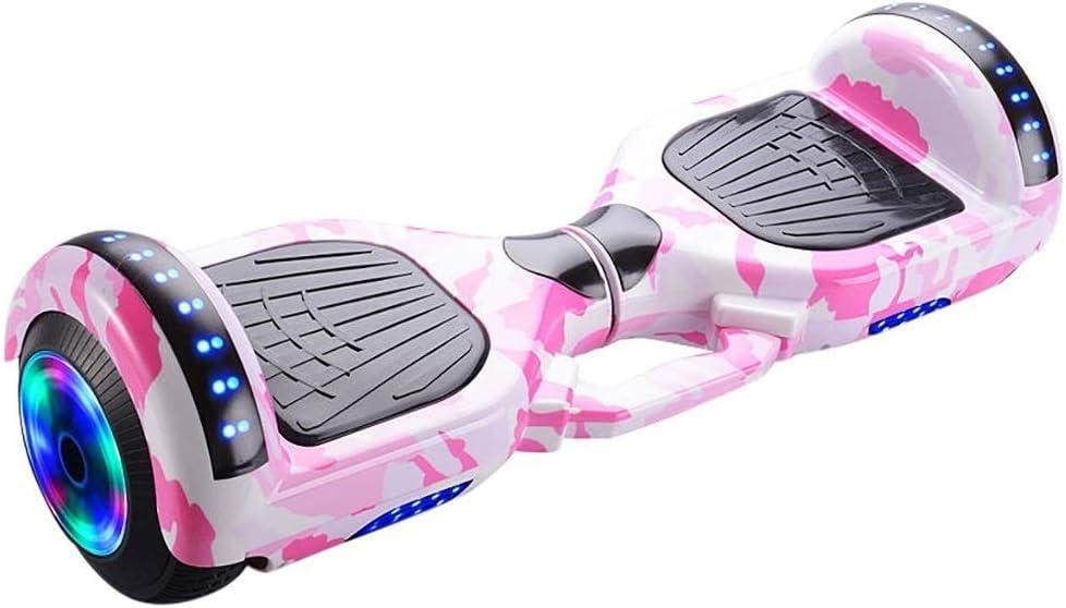 awalorSelf Balancing Electric Hoverboard With Bluetooth Speakers And LED Lights Purple 69x25x26cm