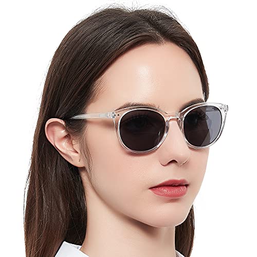 Image of MARE AZZURO Round Bifocal Reading Sunglasses Women Large Outdoor Readers 1.0 1.5 2.0 2.5 3.0 3.5 (Transparent, 1.50)