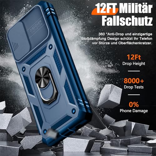 Coque Samsung S24 Plus avec protège-écran et support bague bleu
