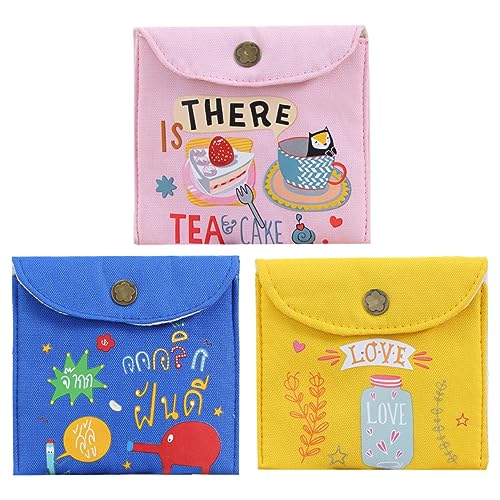 Ipetboom 1 Juego Bolsa De Almacenamiento De Servilletas Sanitarias Bolso Bolsa De Almacenamiento De Almohadilla Menstrual Bolsos Cartera Con Cremallera Servilleta Bolsa De 3 piezas