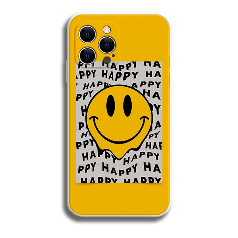 Compatible with iPhone 13 Pro Max Case,Smile Emoji Face on Happy Poster Cases for Men Women Teens,Pattern Design Shockproof Anti-Scratch Soft Silicone Case for Apple iPhone 13 Pro Max