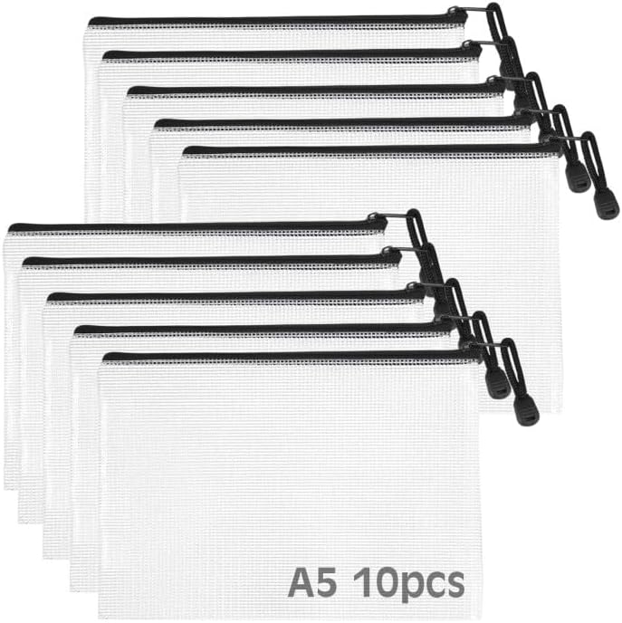 STARVAST 40 Stück A5 Dokumententaschen Mit Reißverschluss - Wasserdichte PVC Taschen In 5 Farben