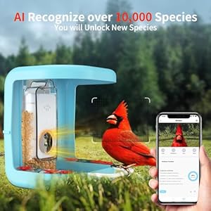 Smart Bird Feeder with Camera, Outdoor Bird Feeder Camera Solar Powered, Real Time Notifications, 2K HD Live Video Bird Feeder Camera, Ideal for Bird Lovers Smart Bird Feeder with Camera Outdoor Bird Feeder Camera Solar Powered Real Time Notifications 2K HD Live Video Bird Feeder Camera Ideal for Bird Lovers
