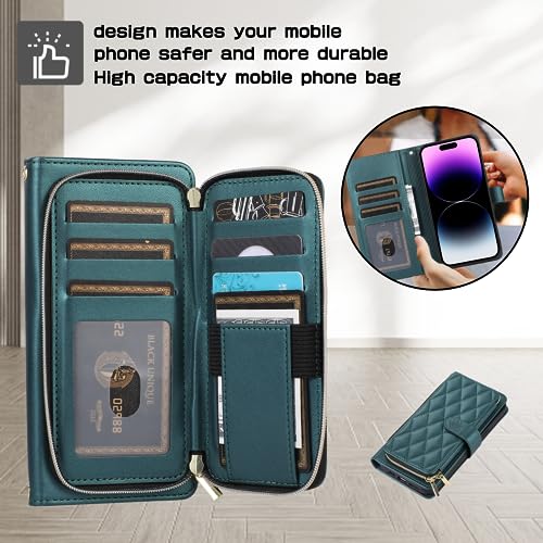 Étui iPhone 15 Pro porte-carte fermeture éclair grande capacité