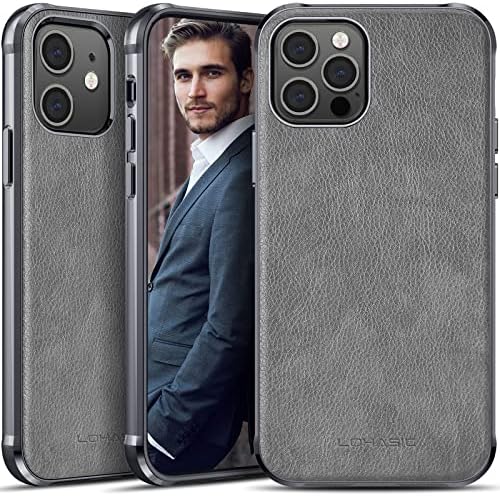 Amazon Com Lohasic For Iphone 12 Pro Leather Case For Iphone 12 Designer Elegant Luxury Business Men Women Phone Cover Non Slip Grip Shock Absorbent Protective Slim Tpu Bumper 6 1 For I 12pro Grey