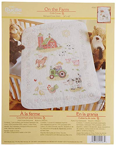 Bucilla 45567 Stamped Cross Stitch Crib Cover Kit cover