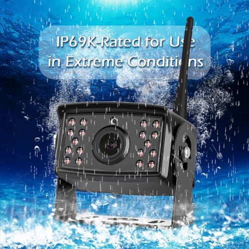 Image of Vehicle 720P Digital Wireless Backup Camera System 7inch AHD IPS Monitor 1024X600 DVR Loop Recording+ 2pcs IP69K Waterproof IR Wireless Reversing Camera Dash Camera for Car Truck Bus RV Trailer