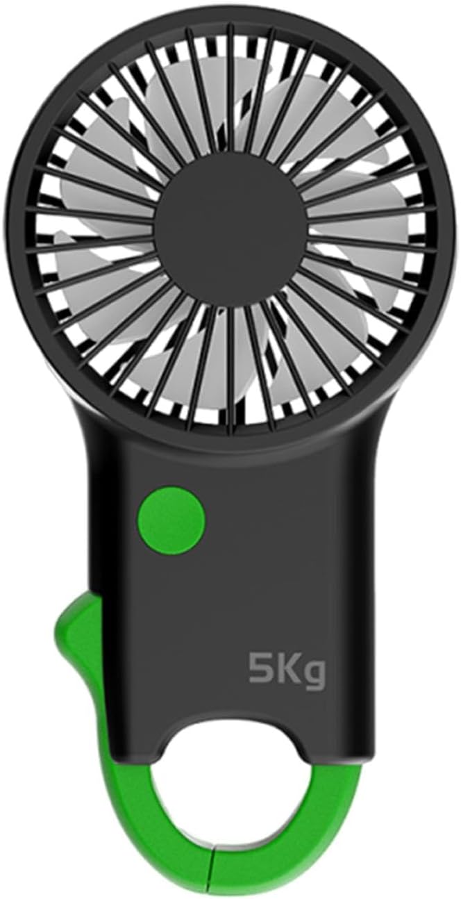 Handheld Fan Grip Strengthener 2-in-1 Design Small Personal Fan with 5kg Grip Strength for Sports Travel Kids Adults- Green image 2