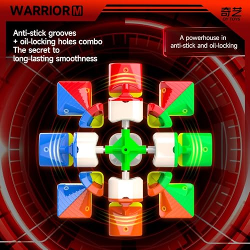 Image of Hawkister QiYi Warrior M 3x3 Magnetic Speed Cube | UV Coated High-Grip Stickerless 3x3x3 | Professional Factory Magnetized Speedcube with Anti-Stick Design, 56mm Smooth & Stable Puzzle for All Ages
