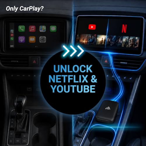 Image of AutoSky Ai Box Lite Air - Streaming on the Go, Netflix and Youtube in your car. Convert Your Wired CarPlay into Wireless CarPlay or Android Auto. HotSpot Required for Streaming. Wired CarPlay Required