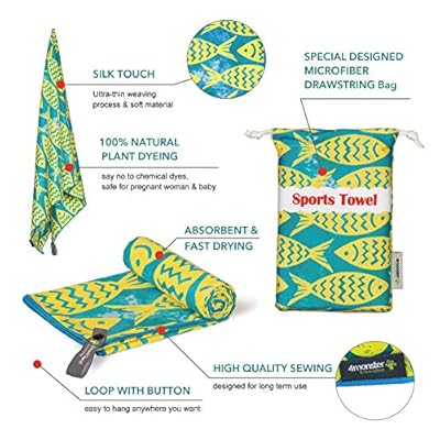 4Monster Microfiber Beach Towel Quick Dry,Super Absorbent Lightweight Travel Towel for Swimmers, Sand Free Camping Towel, Beach Towels for Pool, Swim, Water Sports,Yoga,Gym,Backpacking 51oXLnZKP4L. SS400