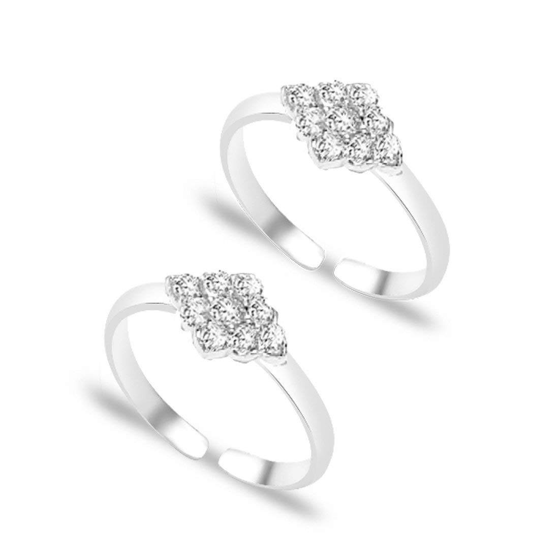taraash CZ Beautiful Design 925 Sterling Silver Toe Rings for Women | Bichiya | Silver Metti | Foot Rings | Jodvi-picture-29