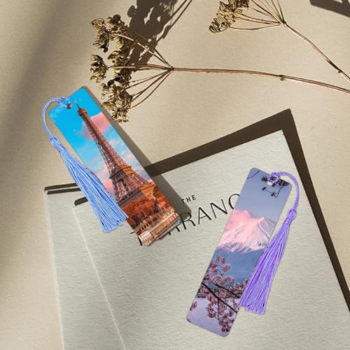 Lot de marque-pages en aluminium durable avec pompons soyeux - 5