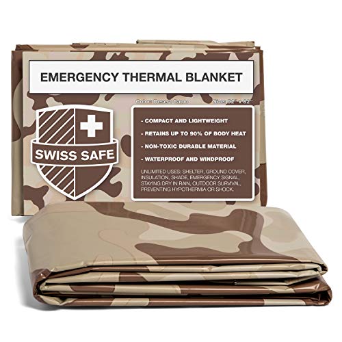 Buy Swiss Safe Camoue Emergency Mylar Blankets (4Pack) Perfect for