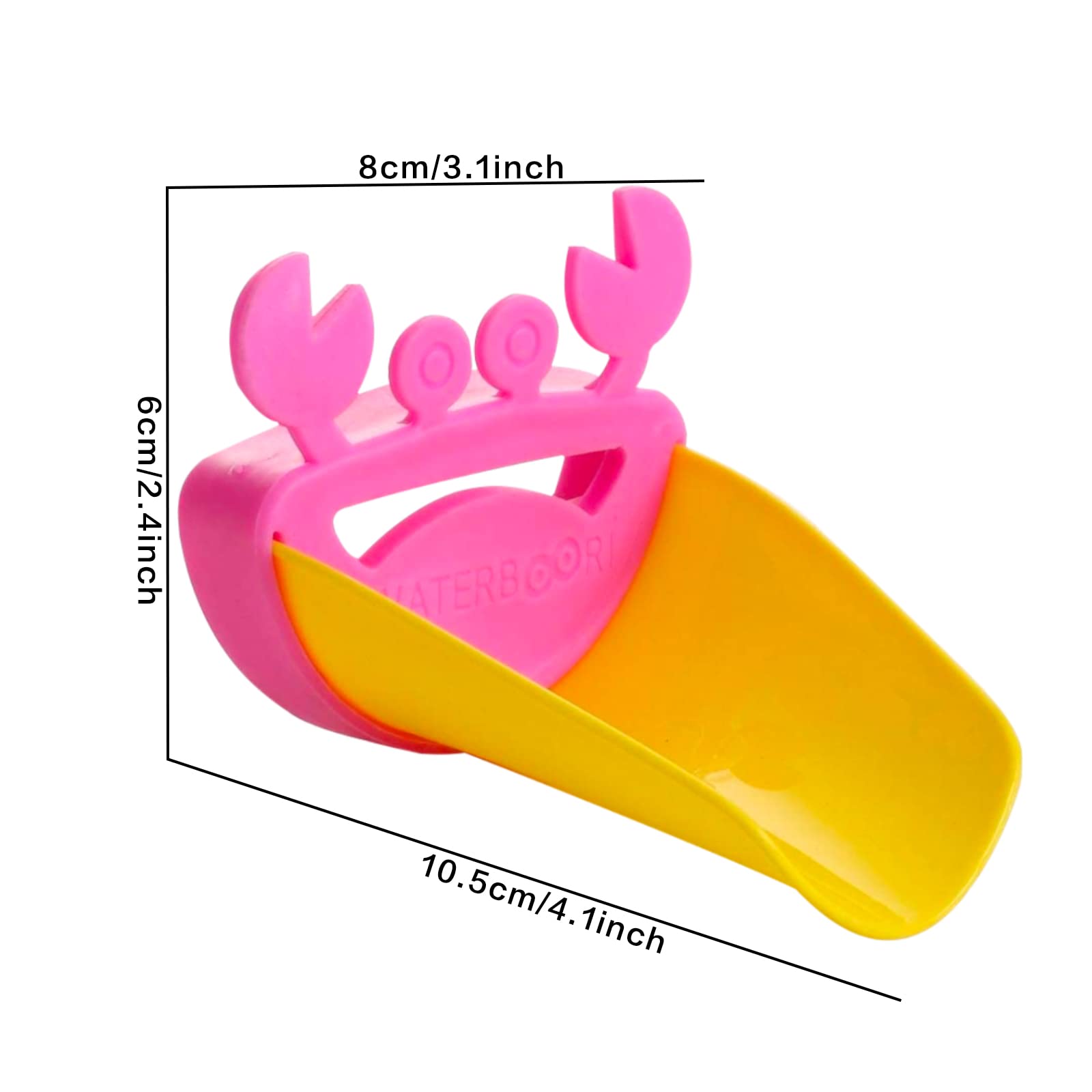 Extensor de Grifo para Niños 2 Piezas Cangrejo en Forma Extensor Grifo del Fregadero Extensor Grifo Silicona de Dibujos Animados para Bebés Cocina Baño Lavamanos Lavado de Manos, Azul + Rosa