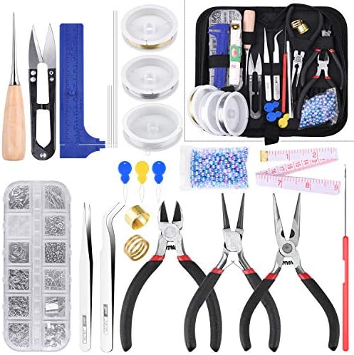 COODENKEY Jewelry Making Tools，Jewelry Making Tools with Jewelry Making Supplies Kit, Jewelry Wires and Jewelry Findings for Jewelry Repair and Beading