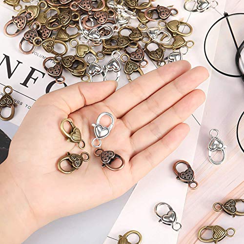 EXCEART 80Pcs Lobster Fechos Fechos Da Garra Da Lagosta Fecho de Jóias DIY Colar Gancho Prendedor DI