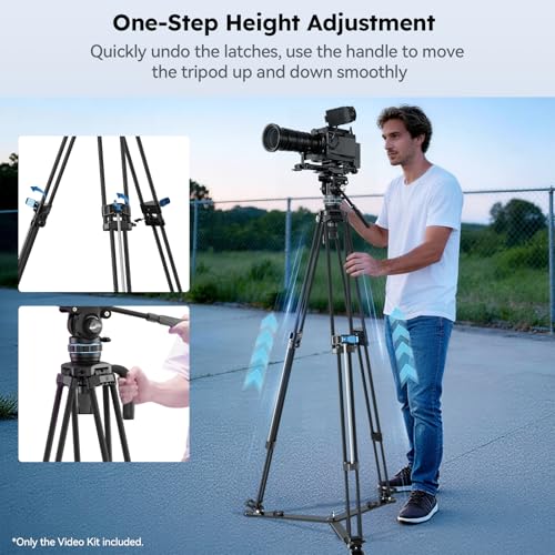Image of SIRUI 71'' /181cm Carbon Fiber Video Tripod, Stepless Damping Fluid Head