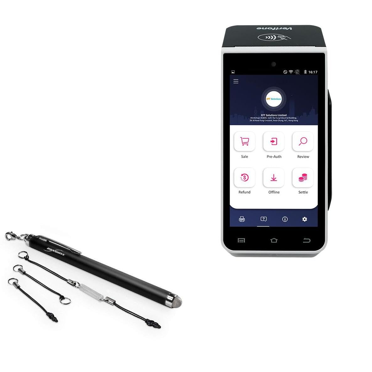 BoxWave Stylus Pen Compatible with Verifone X990 - EverTouch Capacitive Stylus, Fiber Tip Capacitive Stylus Pen - Jet Black