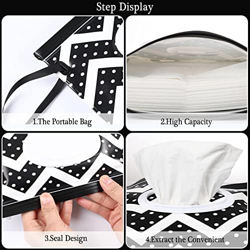 FEBSNOW 2 Pack Baby Wipe Dispenser,Portable Refillable Wipe Holder, Baby Wipes Container,Wipe Dispenser, Reusable Travel Wet Wipe Pouch - 2