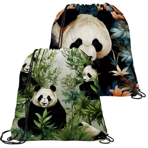Sac à cordon de serrage lot de 2 en bambou imperméable multicolore taille unique