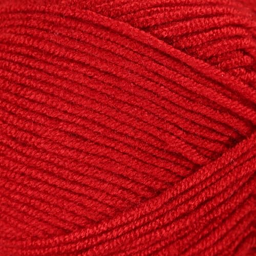 Image of 3 Skeins of Makromecity Softee Baby Yarn,%100 Premium Anti-Pilling Acrylic, 3.5 Oz, 273 yd (100gr /250 mt) Each, Soft Yarn for Crocheting and Knitting (Red, 3 Skeins)