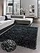 Produktbild CARPETIA Shaggy Teppich Hochflorteppich mit Glitzer anthrazit grau Größe 160x230 cm